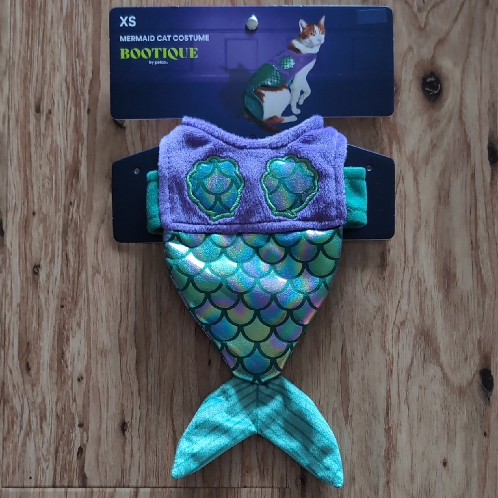 Bootique Mermaid Cat Costume - Purple and Teal Sz.XS
